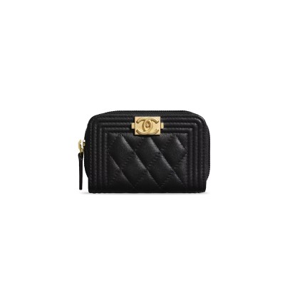 CHANEL BOY ZIPPED COIN PURSE A80602 Y07659 94305 (11*7.5*2cm)